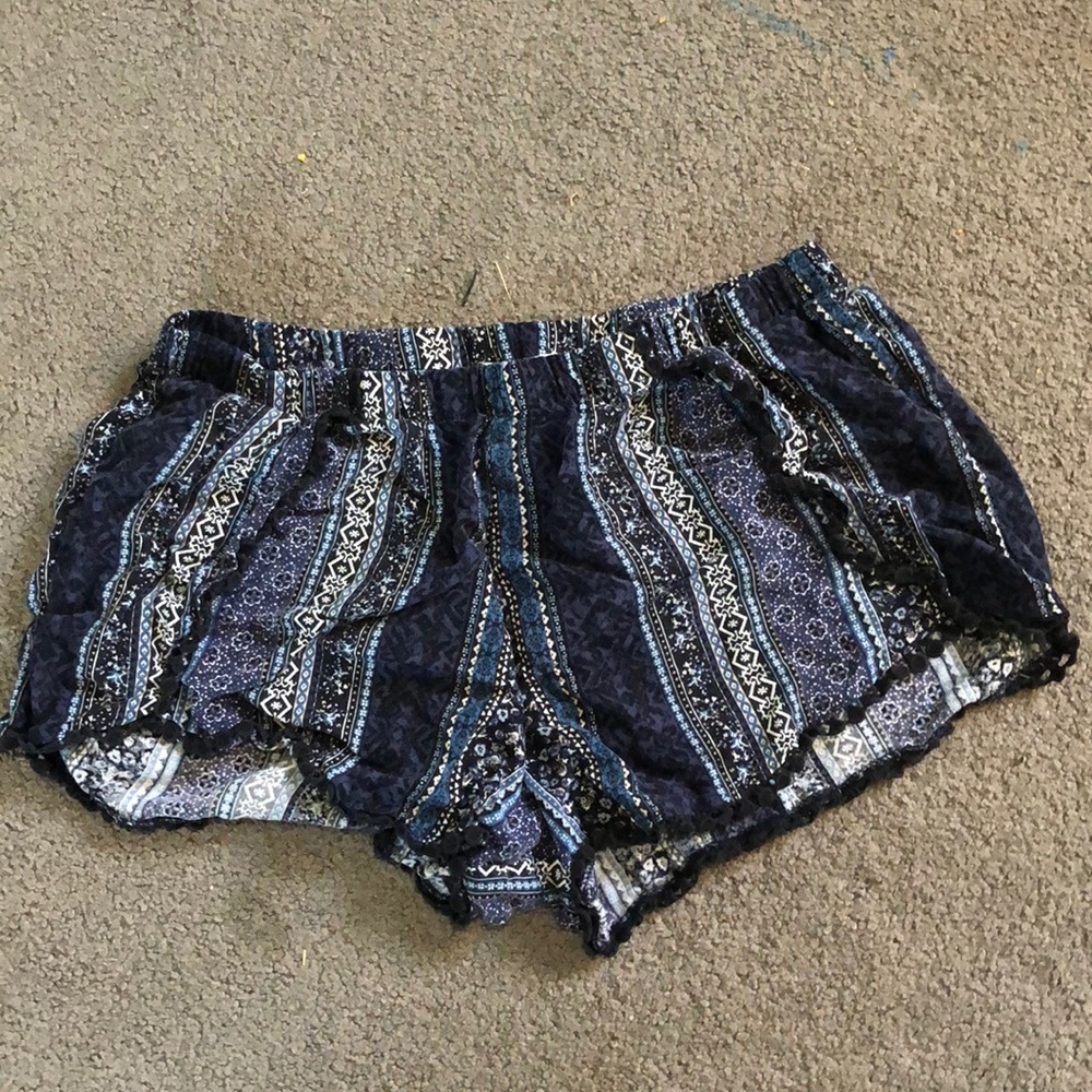 Blue boho patterned shorts